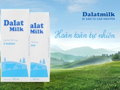 Thùng 48 hộp sữa tươi tiệt trùng ít đường Dalat Milk 180ml