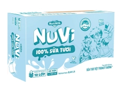 Thùng 48 hộp sữa tươi tiệt trùng Nuvi ít đường 180ml
