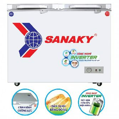 Tủ đông Sanaky VH-2899W4KD, inverter 220 lít, 2 ngăn, mặt kính cường lực