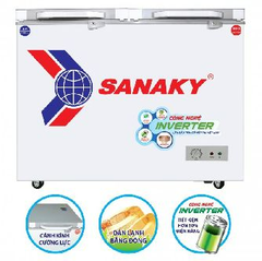 Tủ đông Sanaky VH-2599W4KD, inverter 195 lít, 2 ngăn, mặt kính cường lực