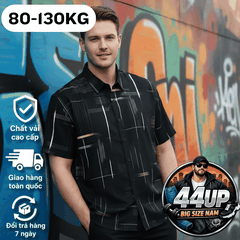 Áo Sơ Mi Tay Ngắn Big Size Nam (80-130kg) - Đen - BF.SMTN.14