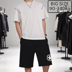 Quần Short Thun Thể Thao Nam Big Size Star (90-140kg) - Đen - BF.QS.12B