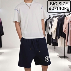 Quần Short Thun Thể Thao Nam Big Size Star (90-140kg) - Xanh Chàm - BF.QS.12Ch