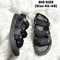 Sandal 3 quai dán có nút bấm big size nam (size 45 46 47 48) - Đen - 44UP.SD.04BB1