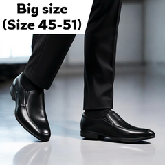 Giày Tây Xỏ Nam Big Size - Da Thật, Giày Lười Nam (45 46 47 48 49 50 51) - Đen - GTXDB.01B1