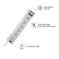 Ổ cắm chống xung sét APC PM53U-VN
