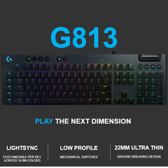 Bàn phím chơi game cơ học Logitech G813 RGB LIGHTSYNC Mechanical
