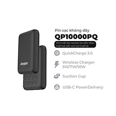 Pin dự phòng Energizer QP10000PQBK 10,000mAh - Tích hợp sạc nhanh đa nền tảng, sạc không dây - Thiết kế cốc hút giữ thiết bị