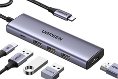 Hub USB-C 5 in 1 Ugreen CM511 (15596) – HDMI 4K, USB 3.0, Sạc Nhanh PD 100W