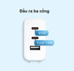 Củ sạc nhanh Xiaomi GaN 67W 2C1A kèm cáp type-C
