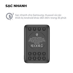 Pin dự phòng Energizer QP10000PQBK 10,000mAh - Tích hợp sạc nhanh đa nền tảng, sạc không dây - Thiết kế cốc hút giữ thiết bị