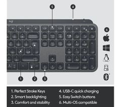 Bàn Phím Không Dây Logitech MX Keys Wireless