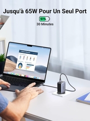 Adapter UGREEN sạc nhanh GaN 65W USB-C và USB-A