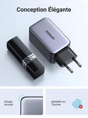 Adapter UGREEN sạc nhanh GaN 65W USB-C và USB-A