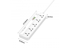 Ổ điện đa năng Energizer 5AC kèm 3USB-A và 1USB-C sạc nhanh PD (max 20W)