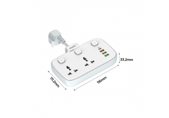 Ổ điện đa năng Energizer 2AC kèm 3USB-A và 1USB-C sạc nhanh PD (max 20W)