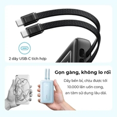 Pin Sạc Dự Phòng Anker Zolo A110M 20.000mAh 45W Kèm 2 Cáp USB-C Tích Hợp