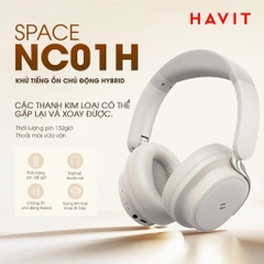 Tai Nghe Chụp Tai Không Dây HAVIT Space NC01H H635BT Hybrid ANC Bluetooth 6.0