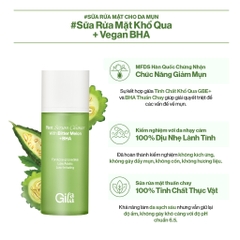 Sữa Rửa Mặt Gilaa Khổ Qua Và Vegan BHA Giảm Mụn 160g Plant Serum Cleanser With Bitter Melon