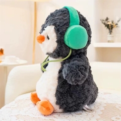Gấu bông chim cánh cụt tai nghe 40cm