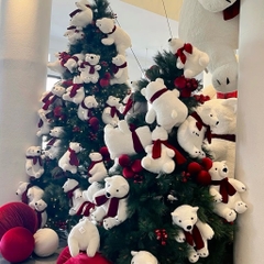 Gấu bắc cực quàng khăn (lông chồn kim cao cấp)