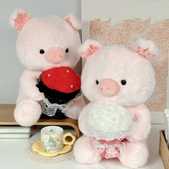 Gấu bông heo ôm hoa Love Pig