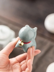 Set decor mèo gốm may mắn Goriyaku