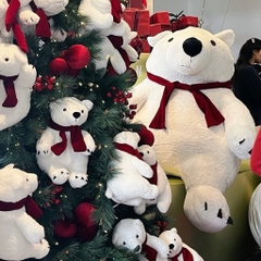 Gấu bắc cực quàng khăn (lông chồn kim cao cấp)