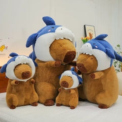 Gấu bông Capybara đội mũ cá mập