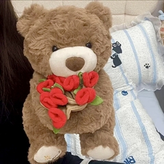 Gấu bông Teddy Rosy ôm hoa 40cm