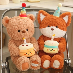 Gấu bông ôm bánh sinh nhật Bear Cake