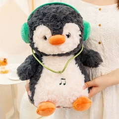Gấu bông chim cánh cụt tai nghe 40cm