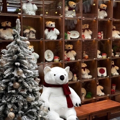 Gấu bắc cực quàng khăn (lông chồn kim cao cấp)