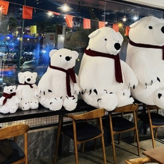 Gấu bắc cực quàng khăn (lông chồn kim cao cấp)