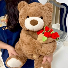Gấu bông Teddy Rosy ôm hoa 40cm