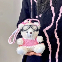Móc khoá gấu đeo kính