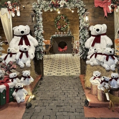 Gấu bắc cực quàng khăn (lông chồn kim cao cấp)