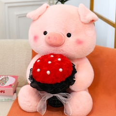 Gấu bông heo ôm hoa Love Pig 45cm