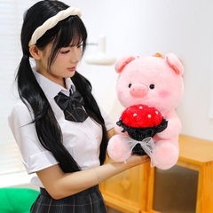 Gấu bông heo ôm hoa Love Pig 45cm