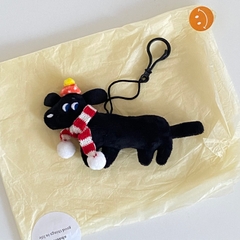 Móc khoá cún đen Noel