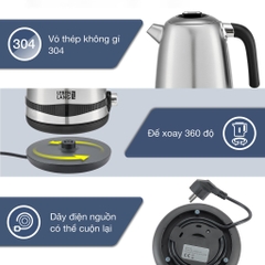 Ấm siêu tốc inox bình siêu tốc inox LEBENLANG LBE2662