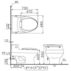 Van xả cảm ứng tiểu nam Caesar A652DC-PW (Pin)