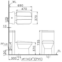 Bồn cầu một khối Caesar CD1347