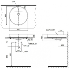 Chậu rửa mặt lavabo TOTO L700CTR