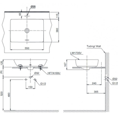 CHẬU LAVABO TOTO LT1735 ĐẶT BÀN