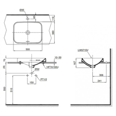 Chậu rửa lavavbo TOTO đặt trên bàn đá LT5715