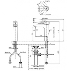 Vòi Lavabo TOTO TLG04304V Nóng Lạnh Cổ Cao