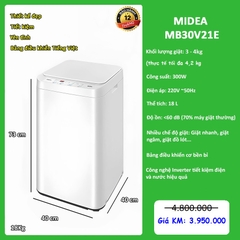 Máy giặt mini Midea MB30V21E 3kg