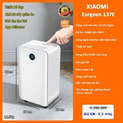 Máy Hút Ẩm Xiaomi Eurgeen 137E-12L Có App Trắng