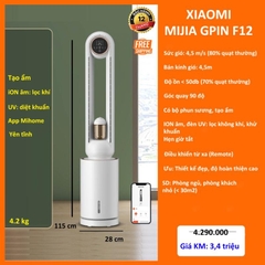 Quạt không cánh Xiaomi Gpin F12 màu Trắng